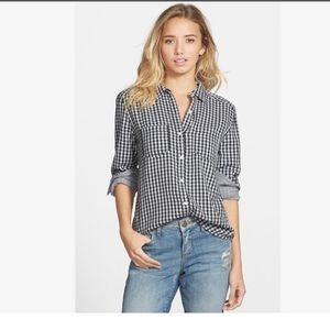 BP. Black gingham long sleeve shirt
